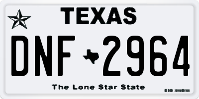 TX license plate DNF2964