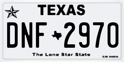 TX license plate DNF2970