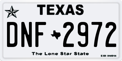 TX license plate DNF2972