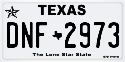 TX license plate DNF2973