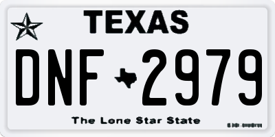 TX license plate DNF2979