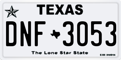 TX license plate DNF3053