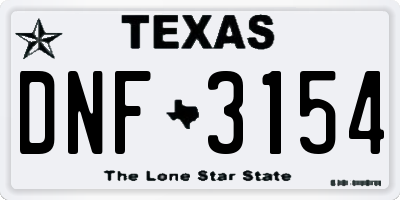 TX license plate DNF3154