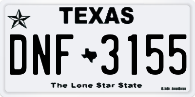 TX license plate DNF3155