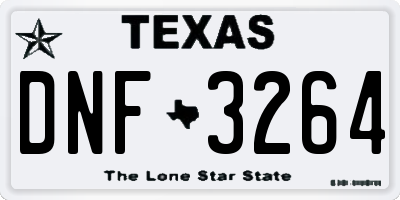 TX license plate DNF3264