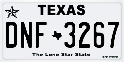 TX license plate DNF3267