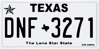 TX license plate DNF3271