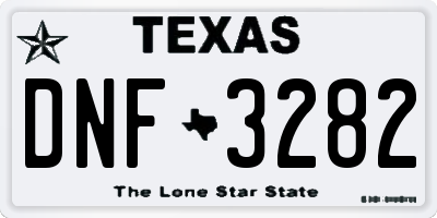 TX license plate DNF3282
