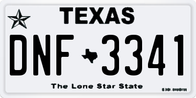 TX license plate DNF3341