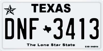 TX license plate DNF3413