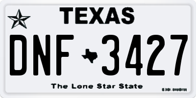TX license plate DNF3427