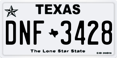TX license plate DNF3428