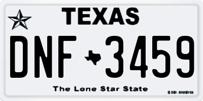 TX license plate DNF3459