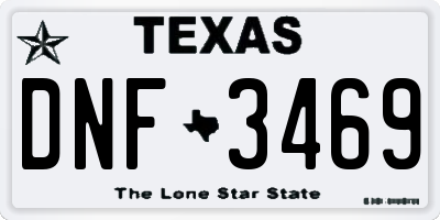 TX license plate DNF3469