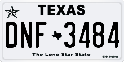 TX license plate DNF3484