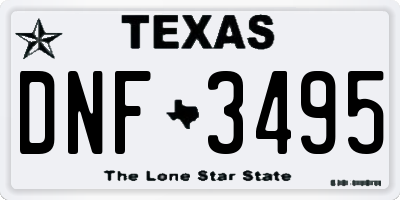 TX license plate DNF3495
