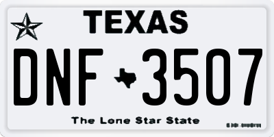 TX license plate DNF3507