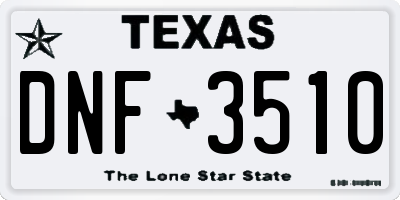 TX license plate DNF3510