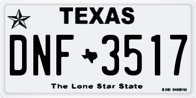 TX license plate DNF3517