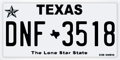 TX license plate DNF3518