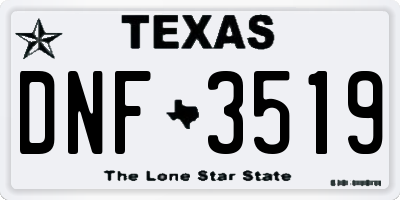 TX license plate DNF3519