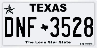 TX license plate DNF3528