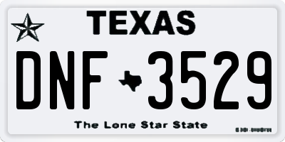 TX license plate DNF3529