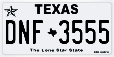 TX license plate DNF3555