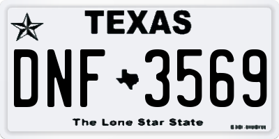 TX license plate DNF3569
