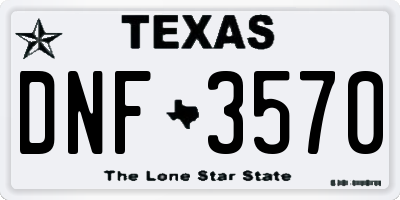 TX license plate DNF3570