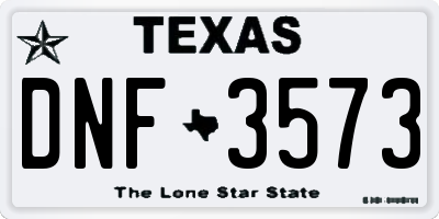 TX license plate DNF3573