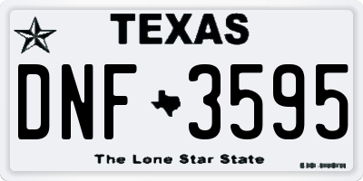TX license plate DNF3595