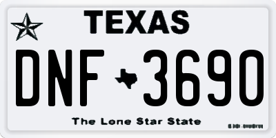 TX license plate DNF3690