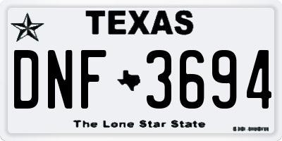 TX license plate DNF3694