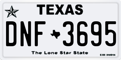 TX license plate DNF3695