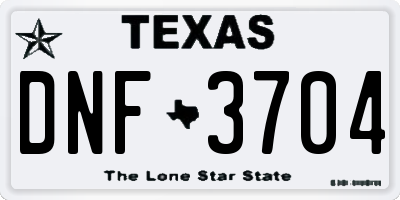 TX license plate DNF3704