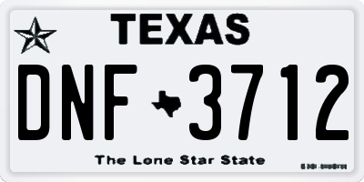 TX license plate DNF3712