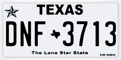 TX license plate DNF3713