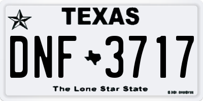 TX license plate DNF3717