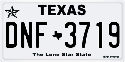 TX license plate DNF3719