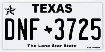 TX license plate DNF3725