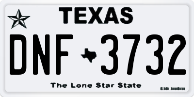 TX license plate DNF3732