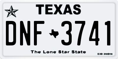 TX license plate DNF3741