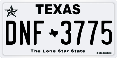 TX license plate DNF3775