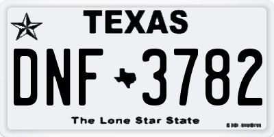 TX license plate DNF3782
