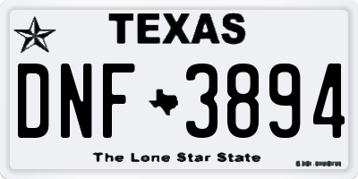TX license plate DNF3894