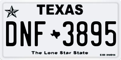 TX license plate DNF3895