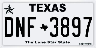 TX license plate DNF3897