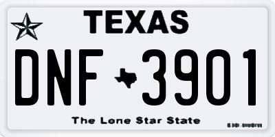 TX license plate DNF3901