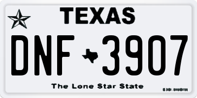 TX license plate DNF3907